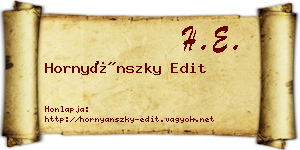 Hornyánszky Edit névjegykártya